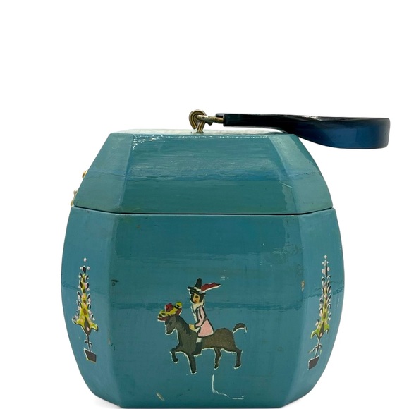 Vintage 1960's Decoupage Hand-Painted Wooden Purse - Picture 6 of 15